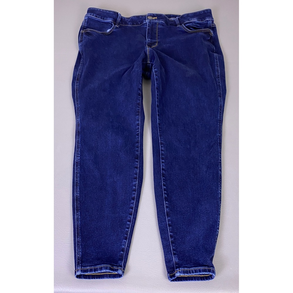 Maurices Jeans Womens Plus Size 20W M Reg Mid-Rise Skinny Dark Wash Blue Stretch